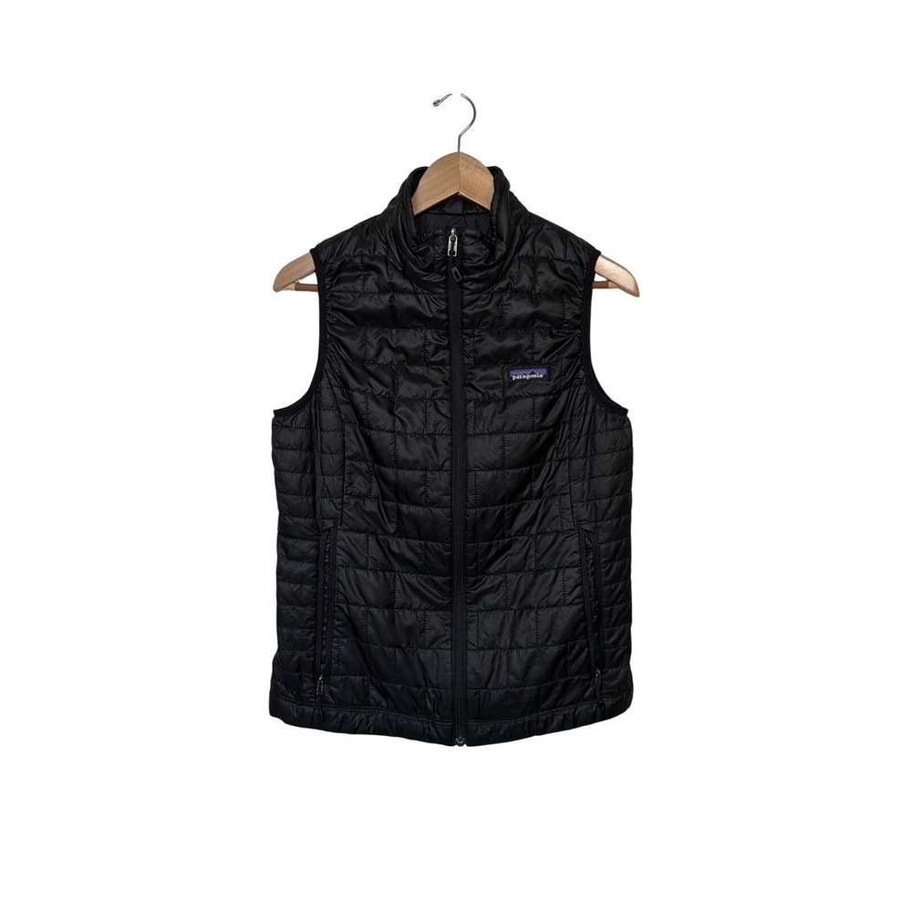 Patagonia Nano Puff Vest Womens Medium Black Quilted PrimaLoft Full Zip 84247